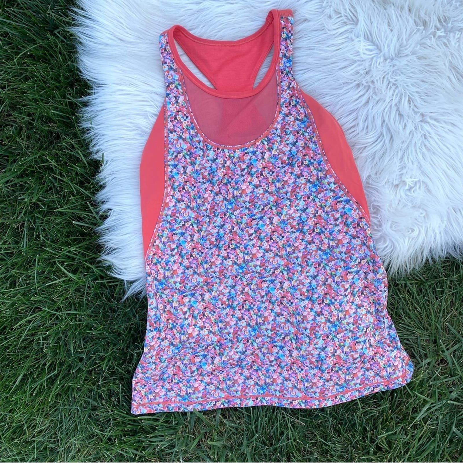 Lululemon Mesh With Me Floral Tank 8